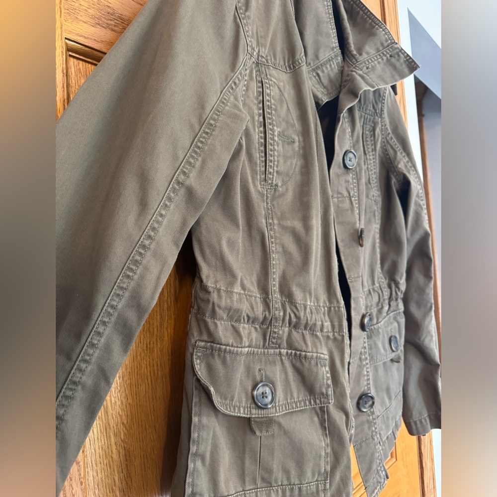 Eddie Bauer Women’s Medium Green 100% Cotton Military Utility Jacket - Picture 3 of 11